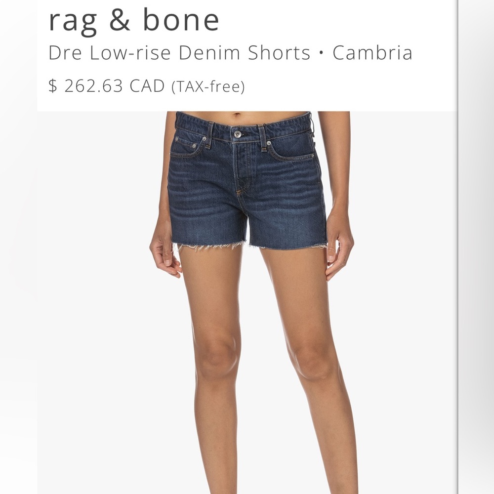 Rag and Bone Dre Low-Rise Denim Shorts
